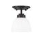 Z-Lite Ashton 1 Light Flush Mount, Matte Black & Matte Opal 443F1-MB - alternate 4